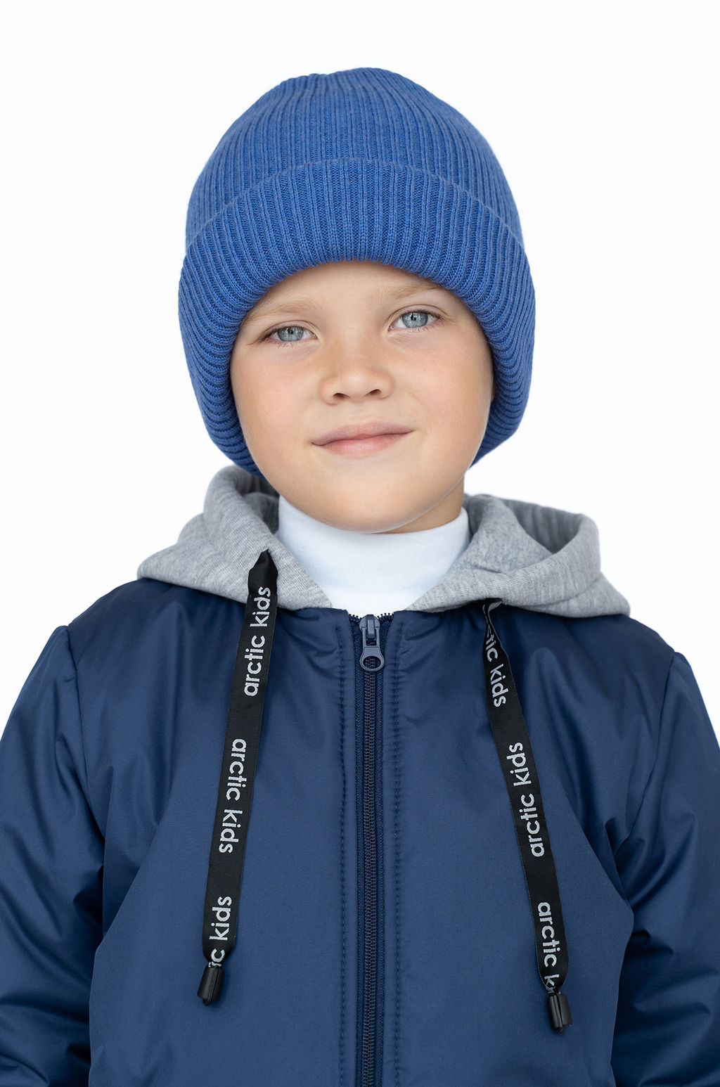 Шапка вязаная кобальт