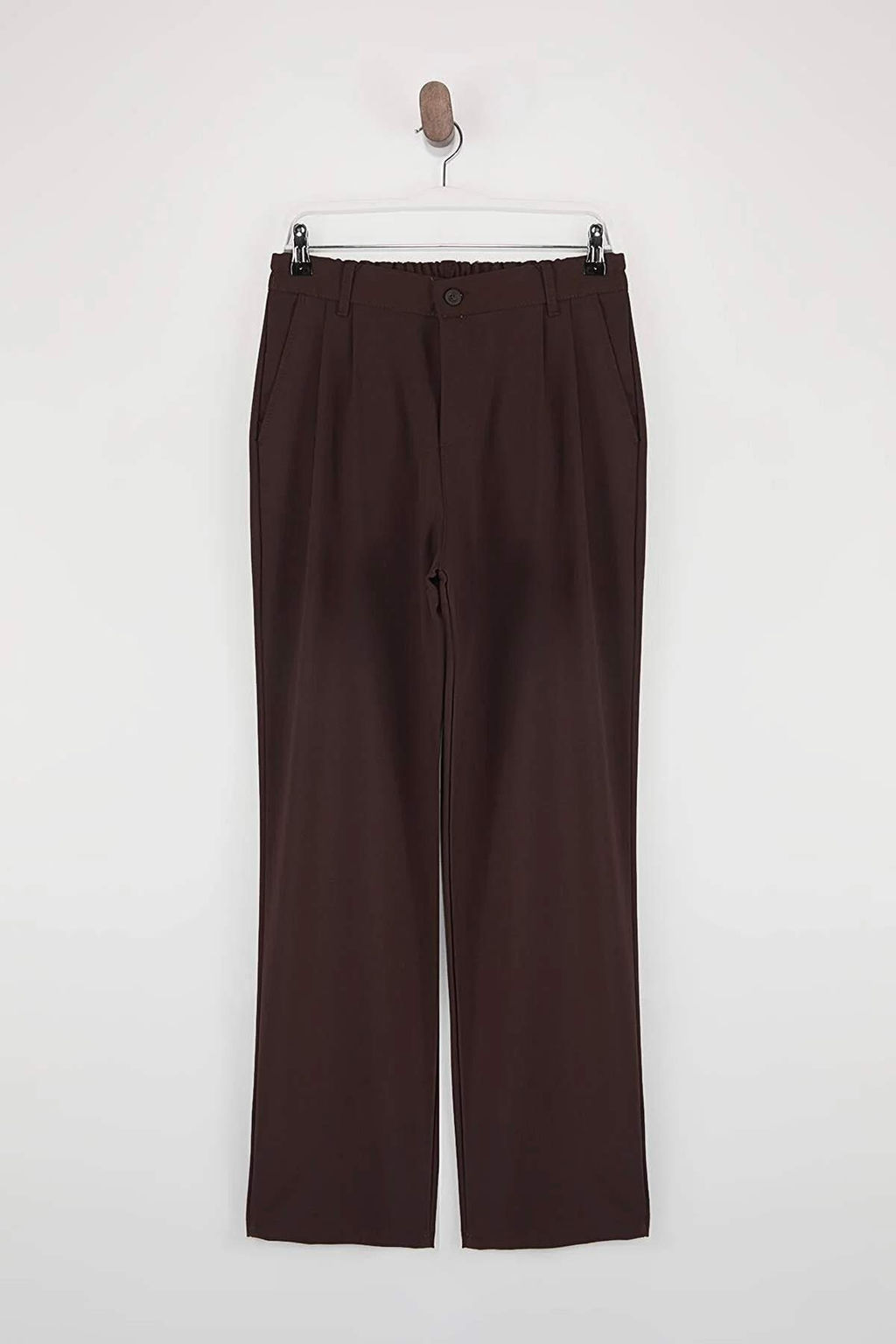 Kahverengi Pileli Beli Lastikli Utu Izli Baggy Erkek Pantolon TMNSS26PL00025 - Trendyolmilla фото 7