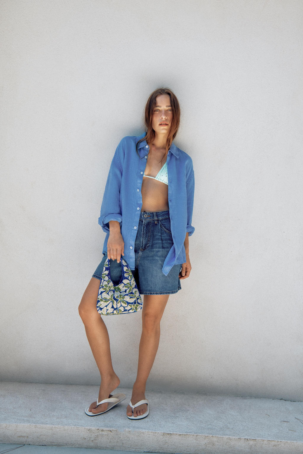 SHORTS DENIM TIRO ALTO ZW COLLECTION / Azul - Zara фото 2