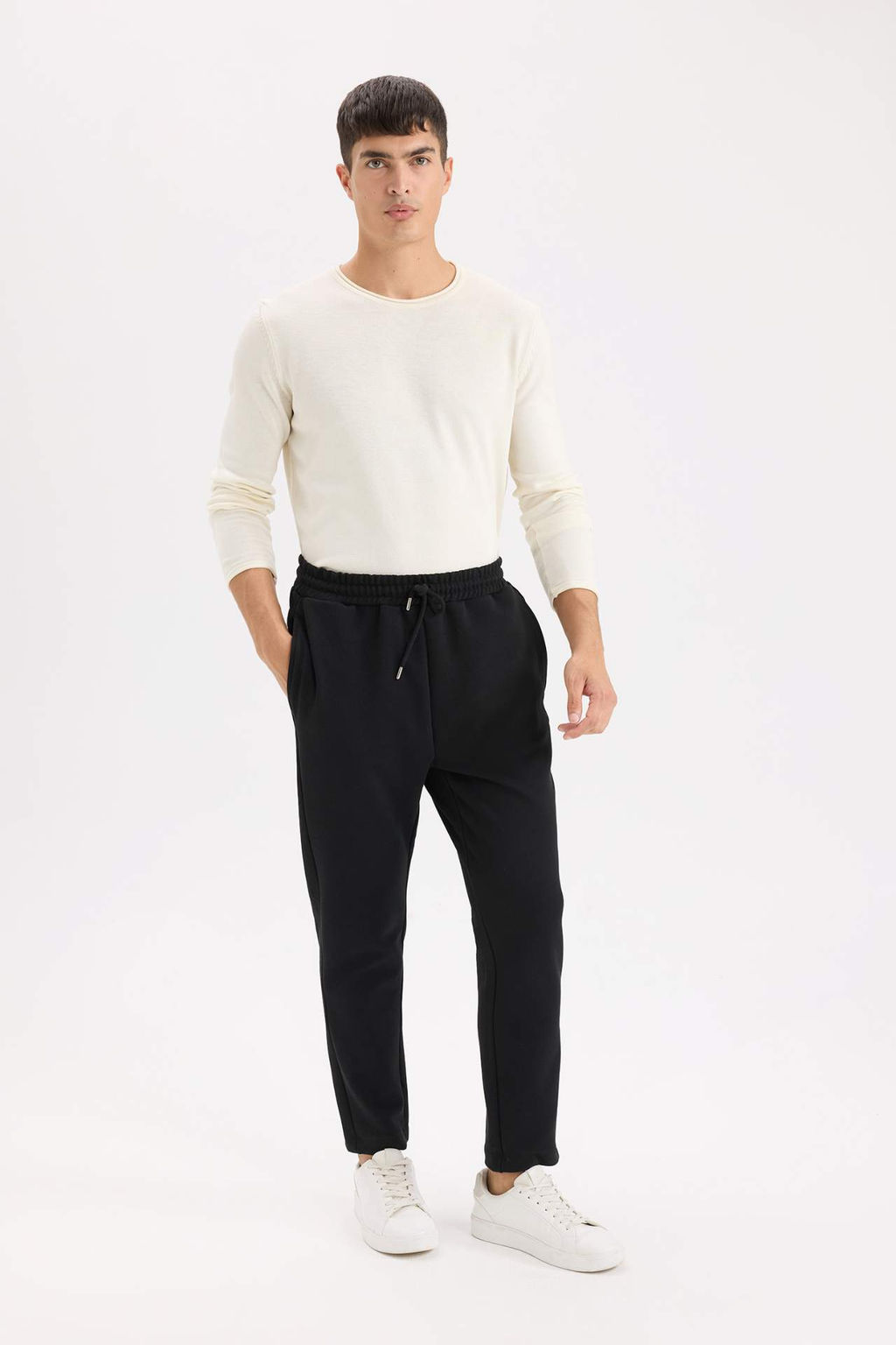 Esofman Alt? Twill Slim Fit Dar Kesim Beli Bagc?kl? Cepli Duz Paca - Defacto фото 2