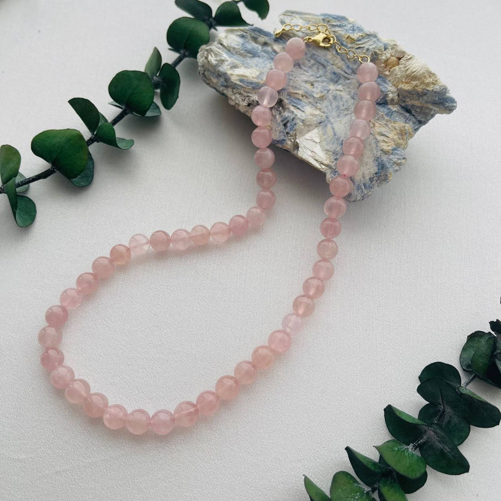 Бусы из мадагаскарского Розового кварца 46 см +