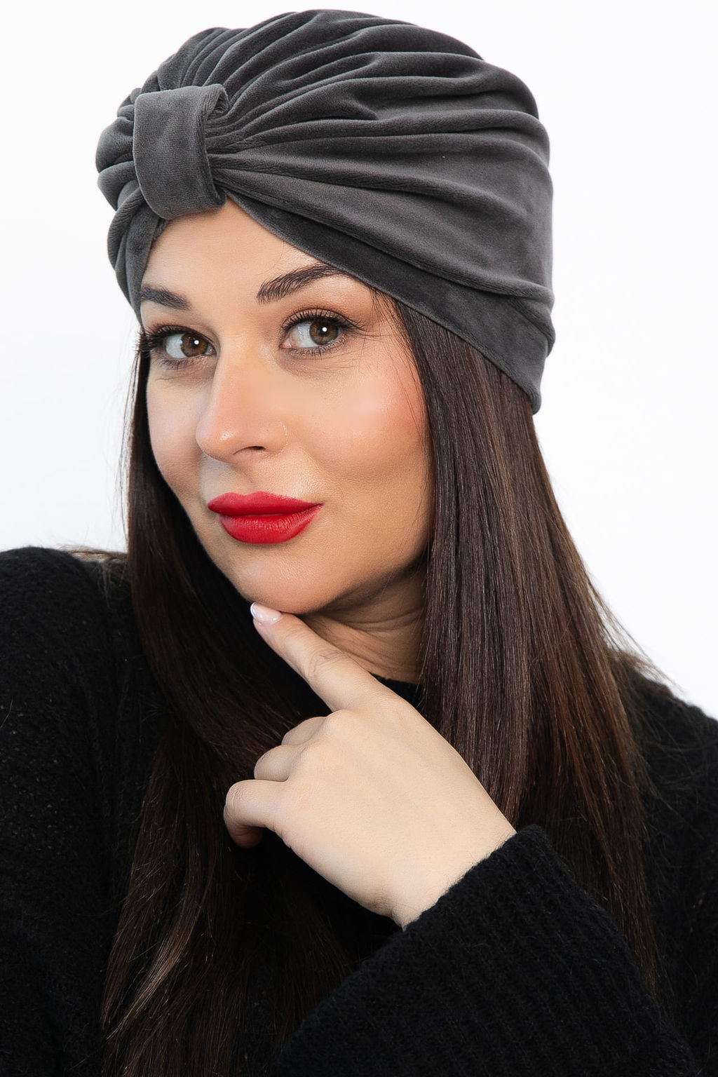 Чалма с бантом (серая) ЧБ8-23М