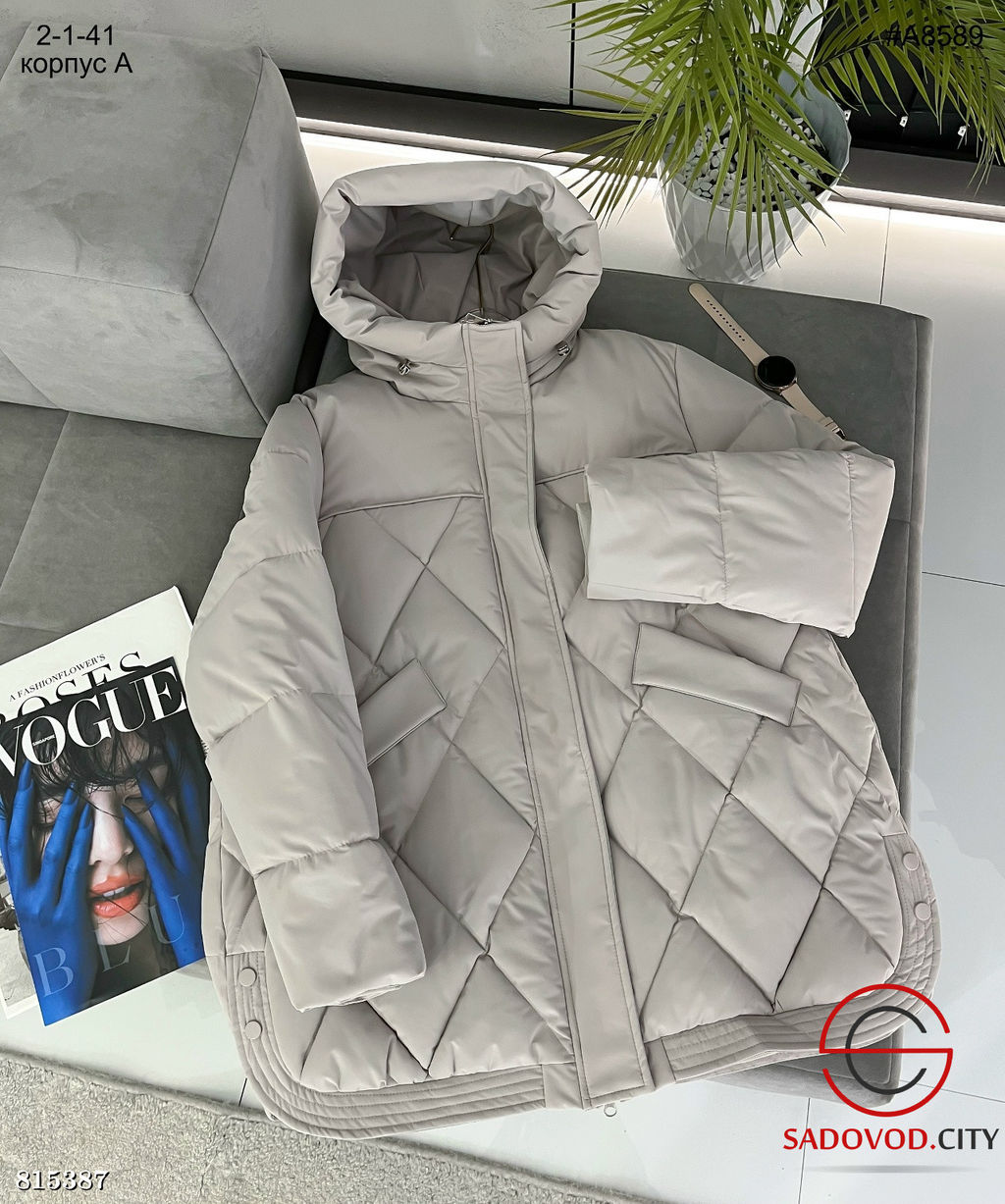 Женская стёганная куртка с капюшоном - Bruno фото 3