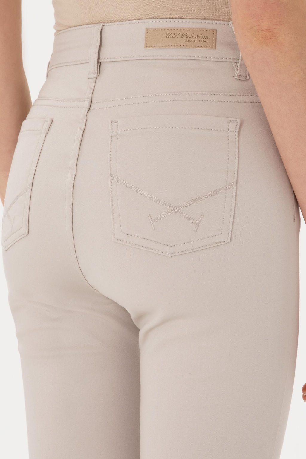 Kad_n Bej Toothpick Fit Kanvas Pantolon
