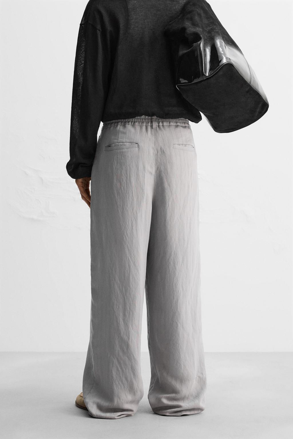 RELAXED FIT FLOWING TROUSERS - Zara фото 7