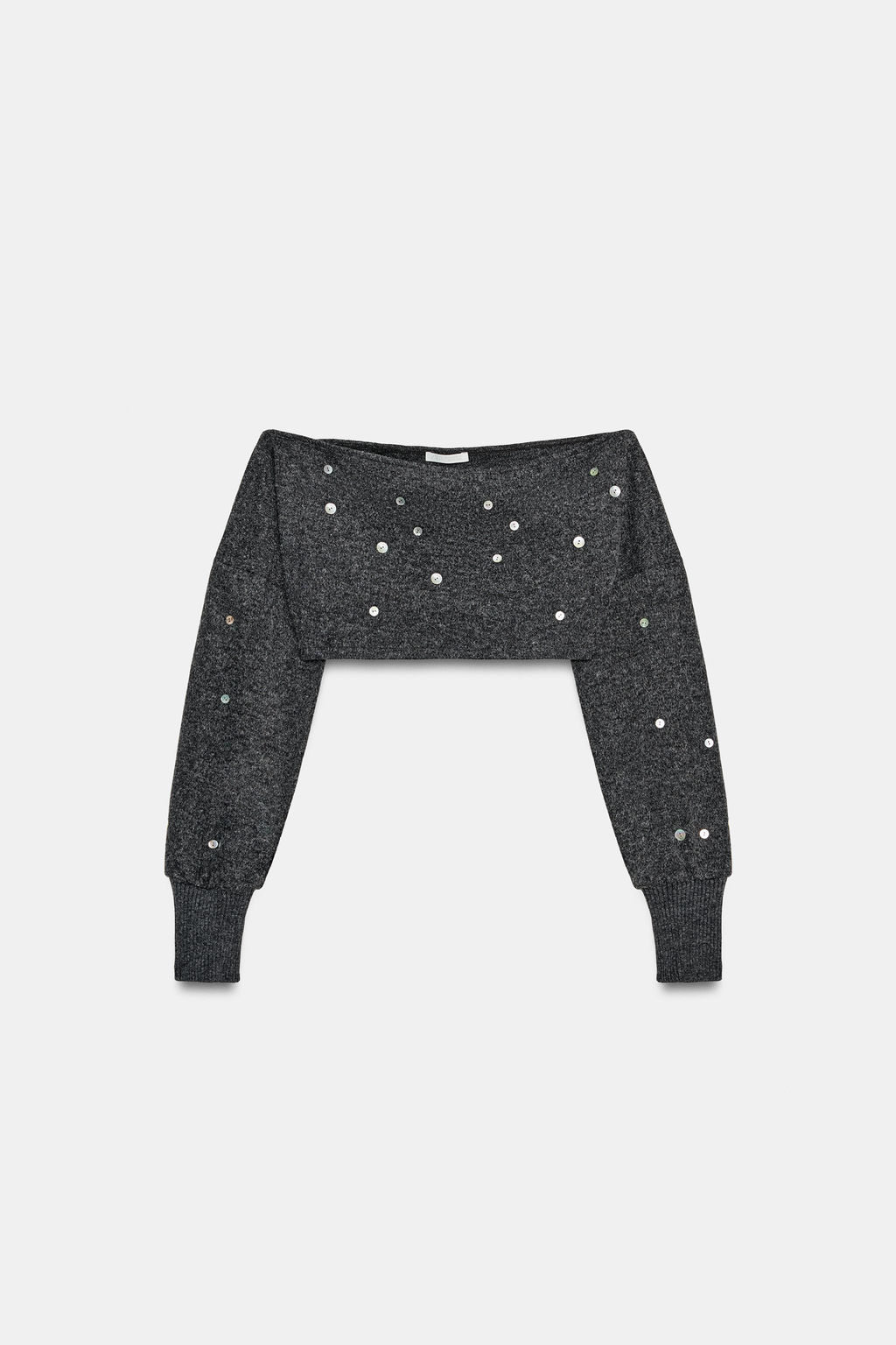 TOP CROP SOFT BOTONES / Gris antracita - Zara фото 3