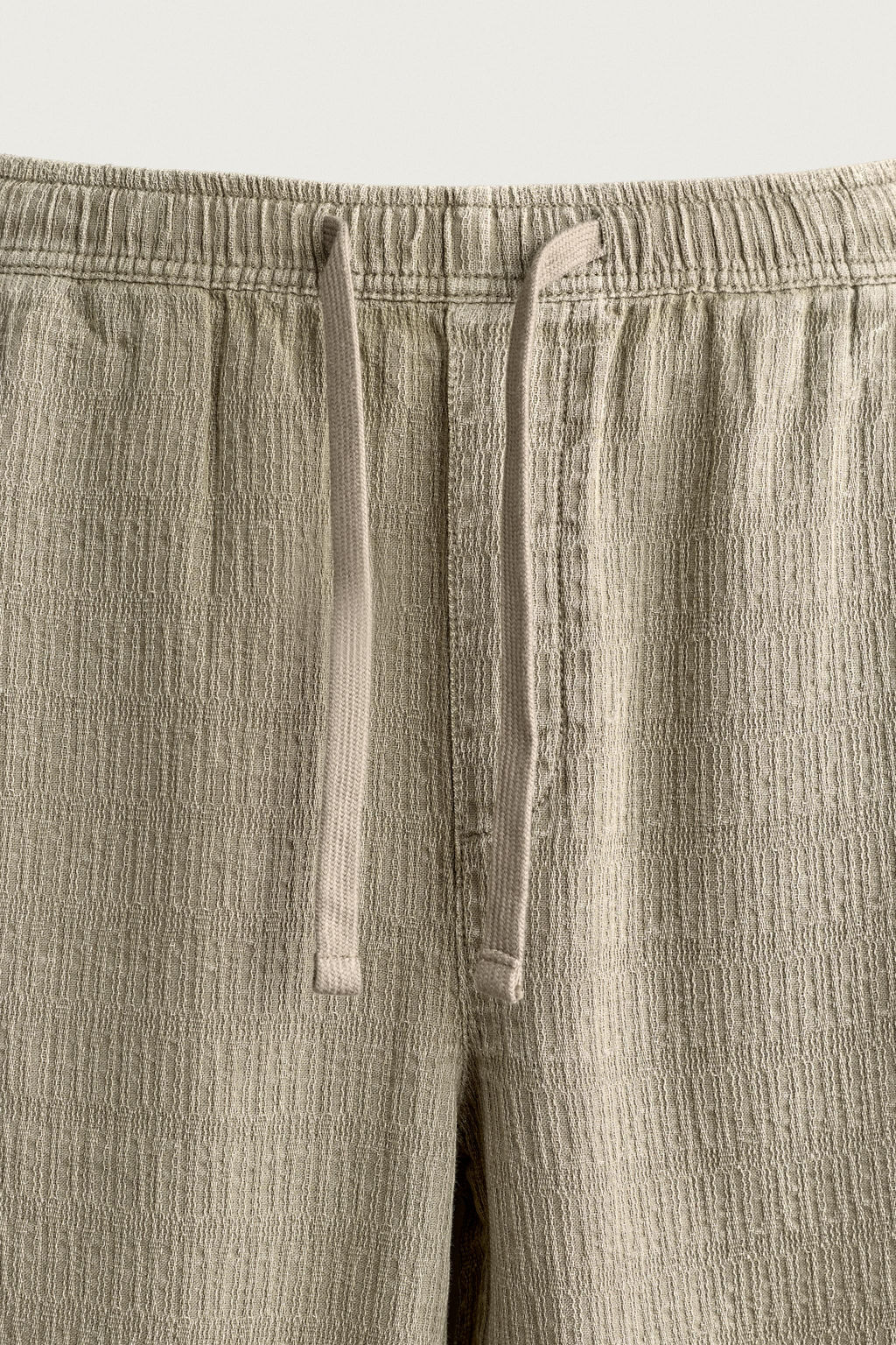 PANTAL?N RELAXED FIT JACQUARD LAVADO / Khaki - Zara фото 7