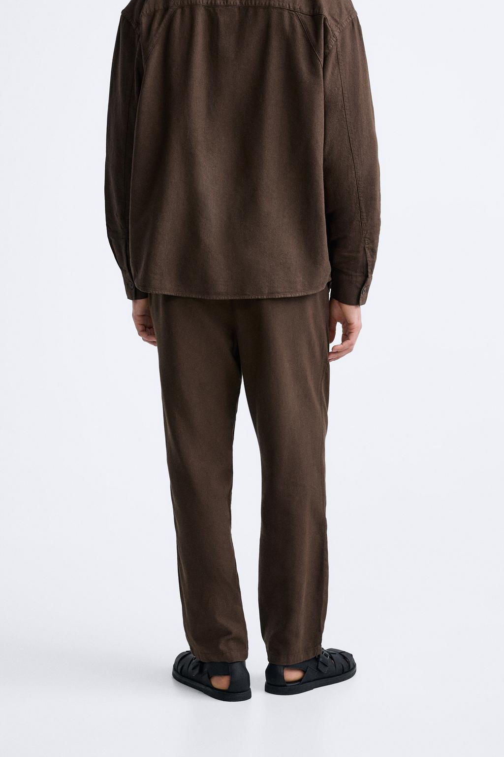 COTTON - LINEN TROUSERS - Zara фото 3
