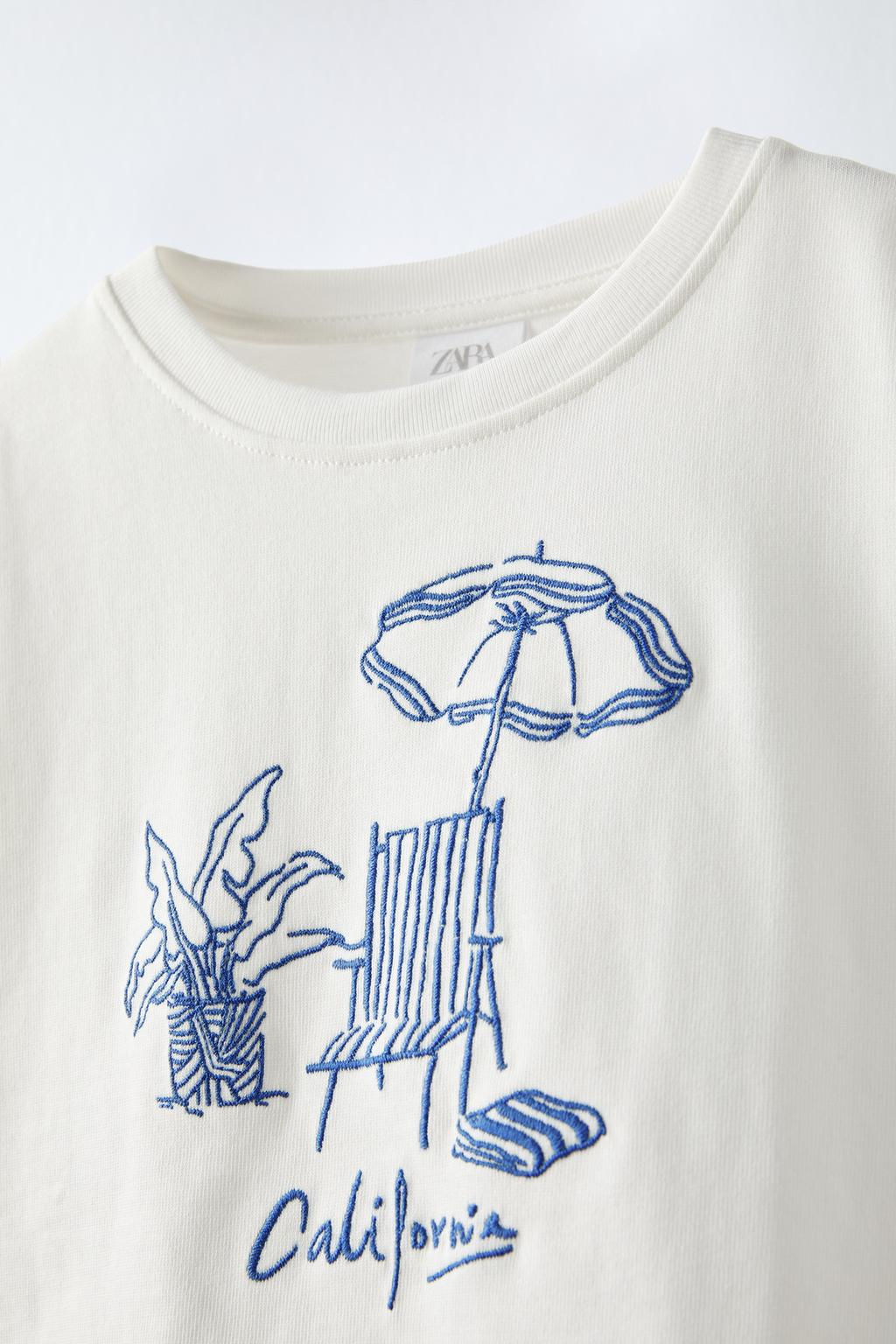 EMBROIDERED CHAIR AND UMBRELLA T-SHIRT - Zara фото 3