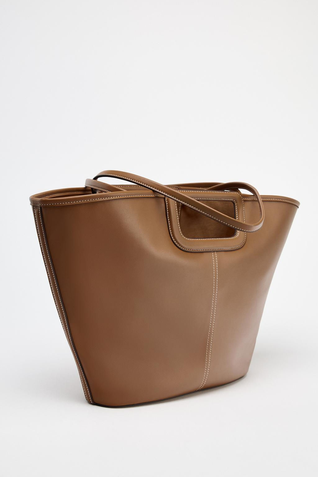 MAXI TOPSTITCHED TOTE BAG - Zara фото 4