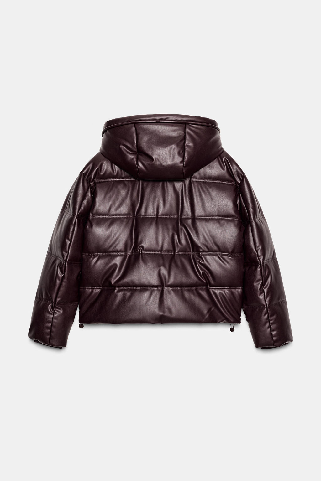WATER-REPELLENT WINDPROOF QUILTED FAUX LEATHER ANORAK