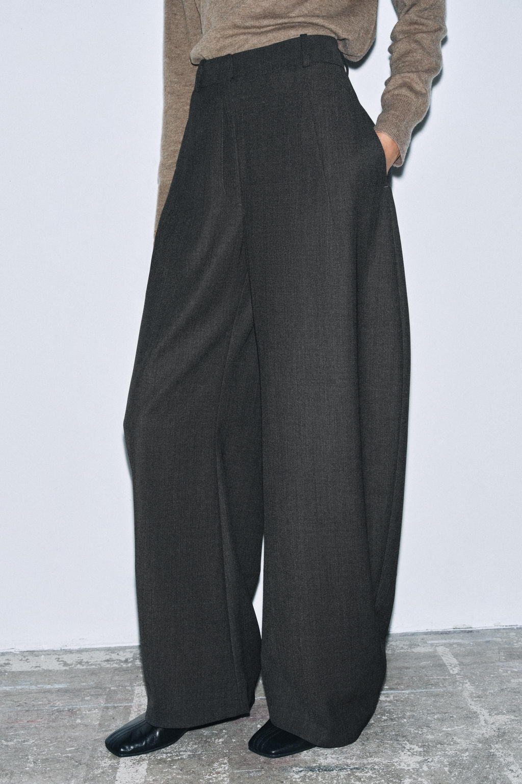 ZW COLLECTION BALLOON TROUSERS WITH WOOL - Zara фото 2