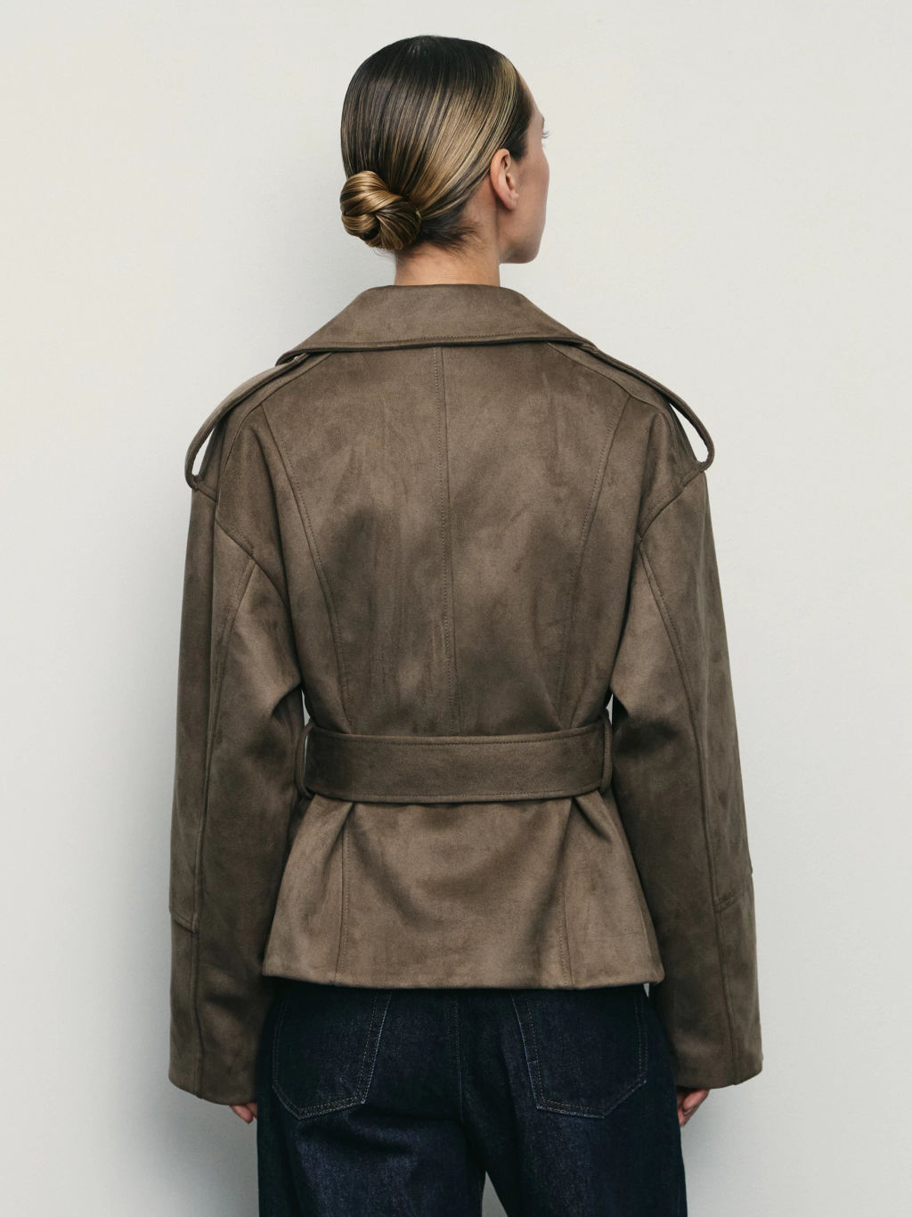 Куртка из искусственной замши с ремнём / Zarina  фото 5