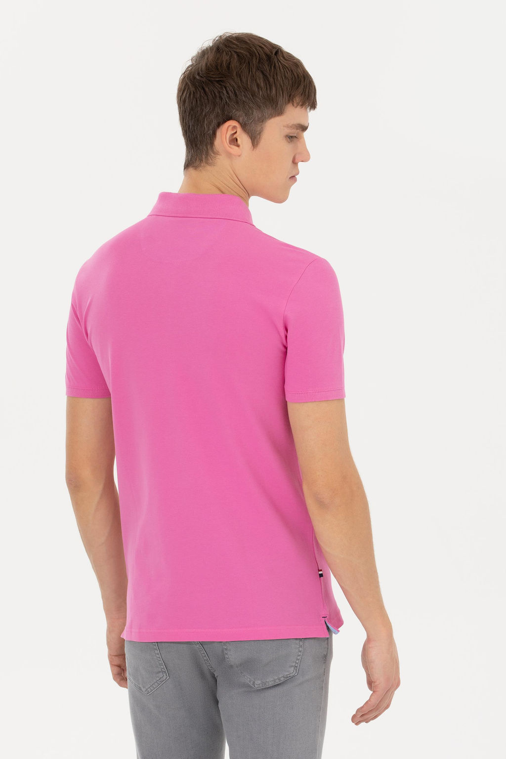 Мужская розовая базовая футболка с воротником-поло Неожиданная скидка в корзине - U.s. polo assn фото 5