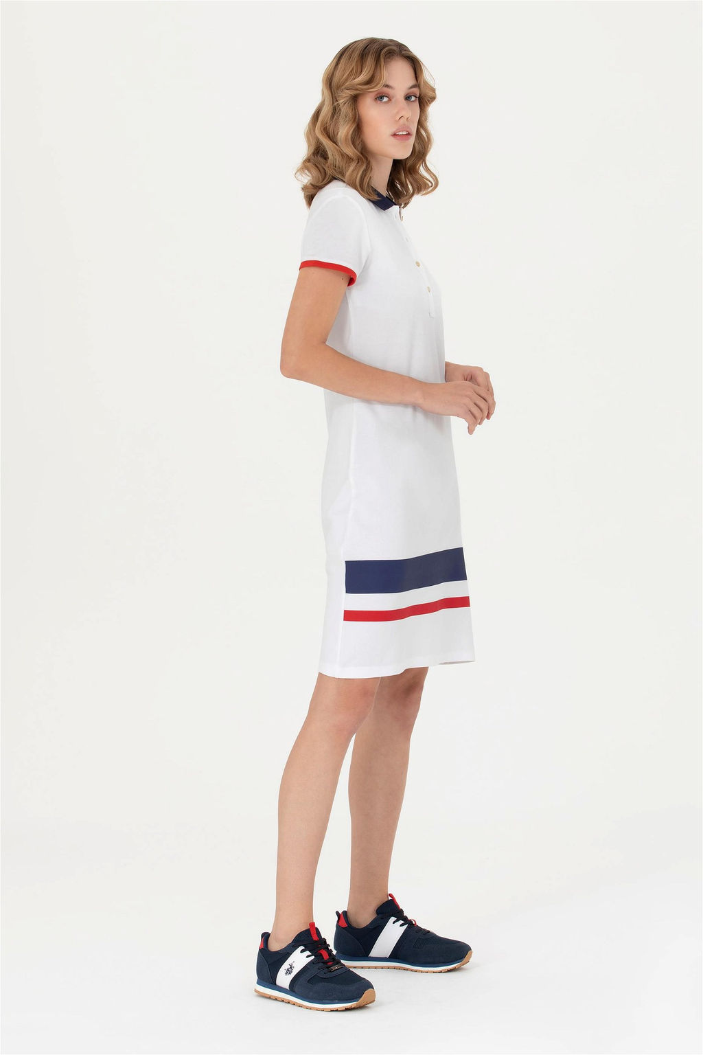 U. S. Polo Assn Женское белое трикотажное платье - U.s. polo assn фото 3