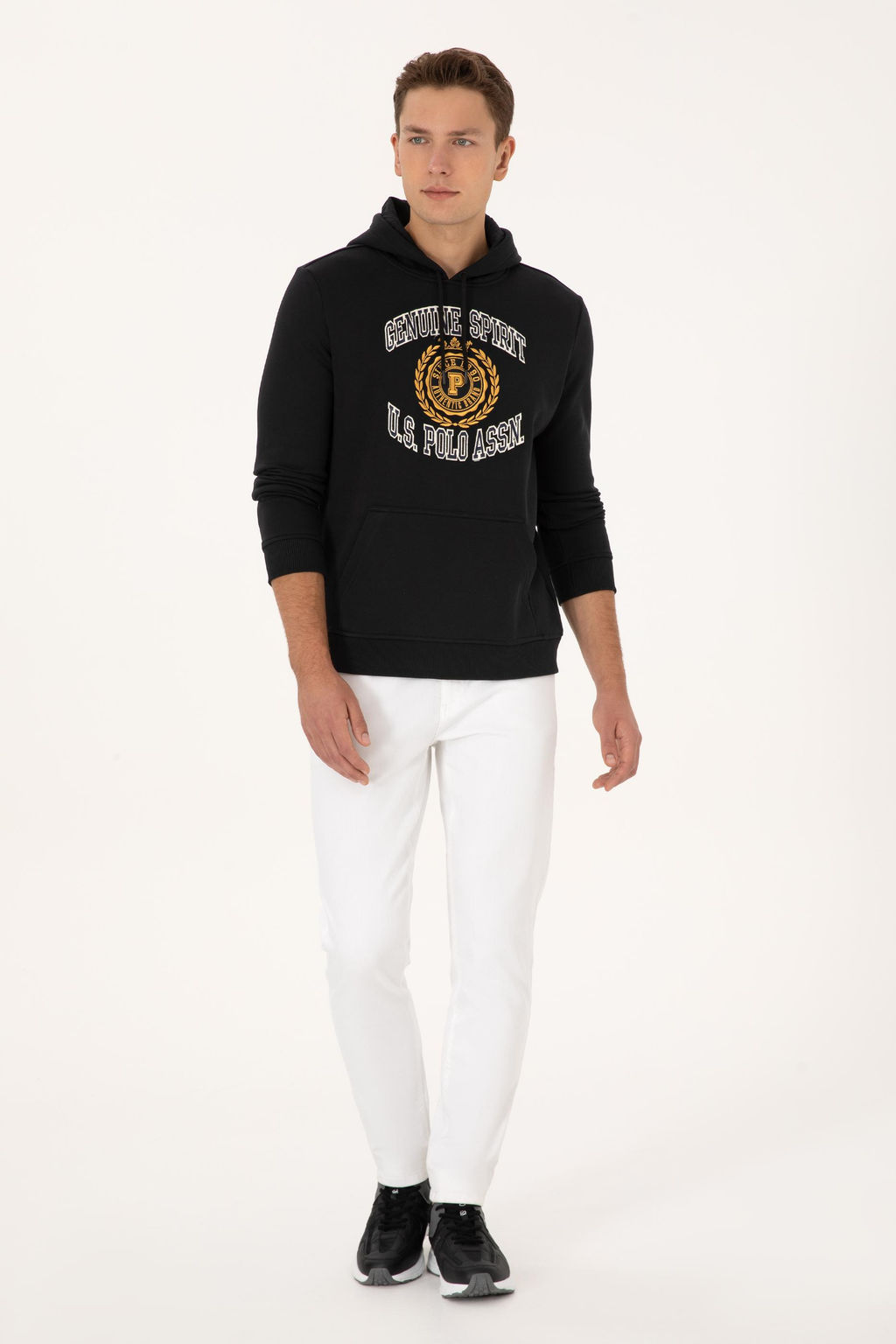 Erkek Regular Fit Kap__onlu _ardonlu Siyah Sweatshirt - U.s. polo assn фото 4