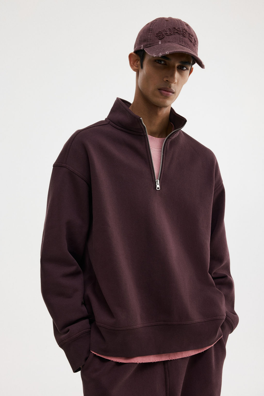 Sudadera con media cremallera Loose Fit - H&m фото 5