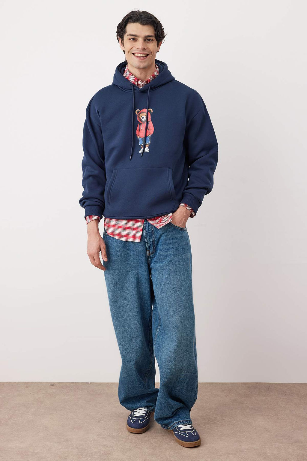 TRENDYOL MAN Kiremit Oversize/Genis Kesim Kapusonlu Ici Polar/S?cak Tutan Pamuk Unisex Sweatshirt TMNAW22SW1462 - Trendyolmilla фото 47