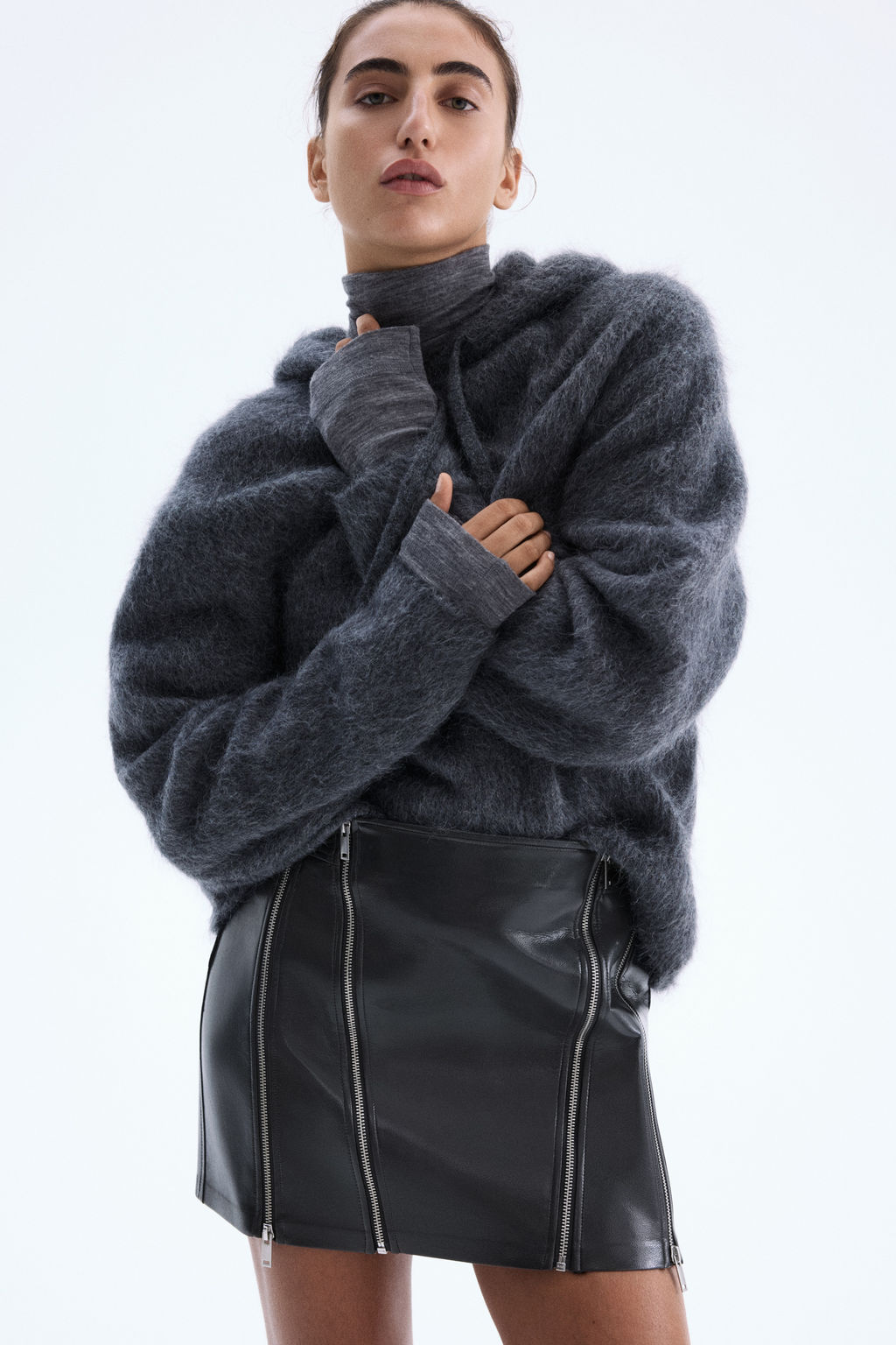 Falda revestida con cremalleras - H&m фото 2