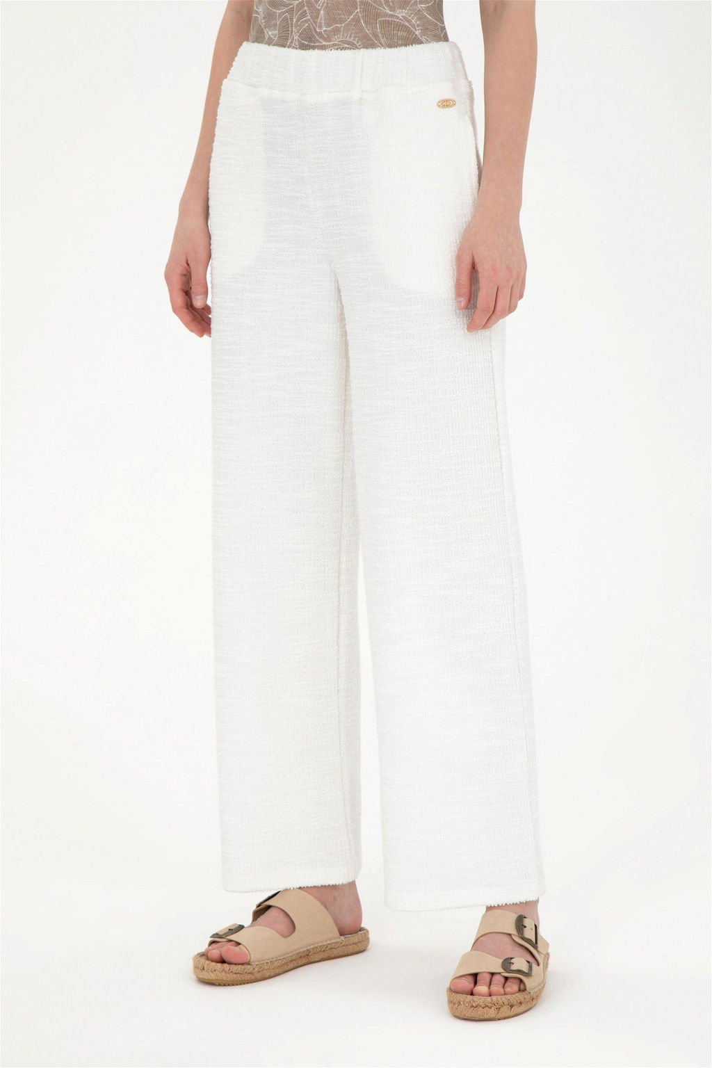 Женские спортивные штаны цвета экрю - U.s. polo assn фото 2