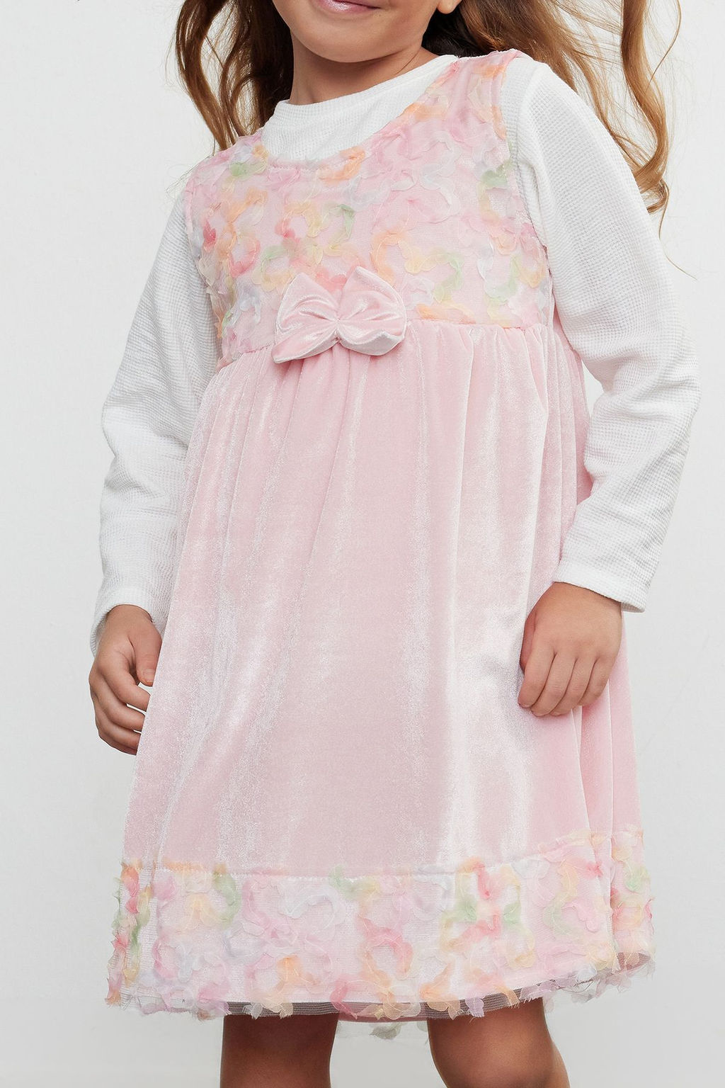 Fusya K?z Cocuk Kurdaleli Regular Bask?l? Pamuklu Orme Elbise TKDAW25EL00002 - Trendyolmilla фото 9