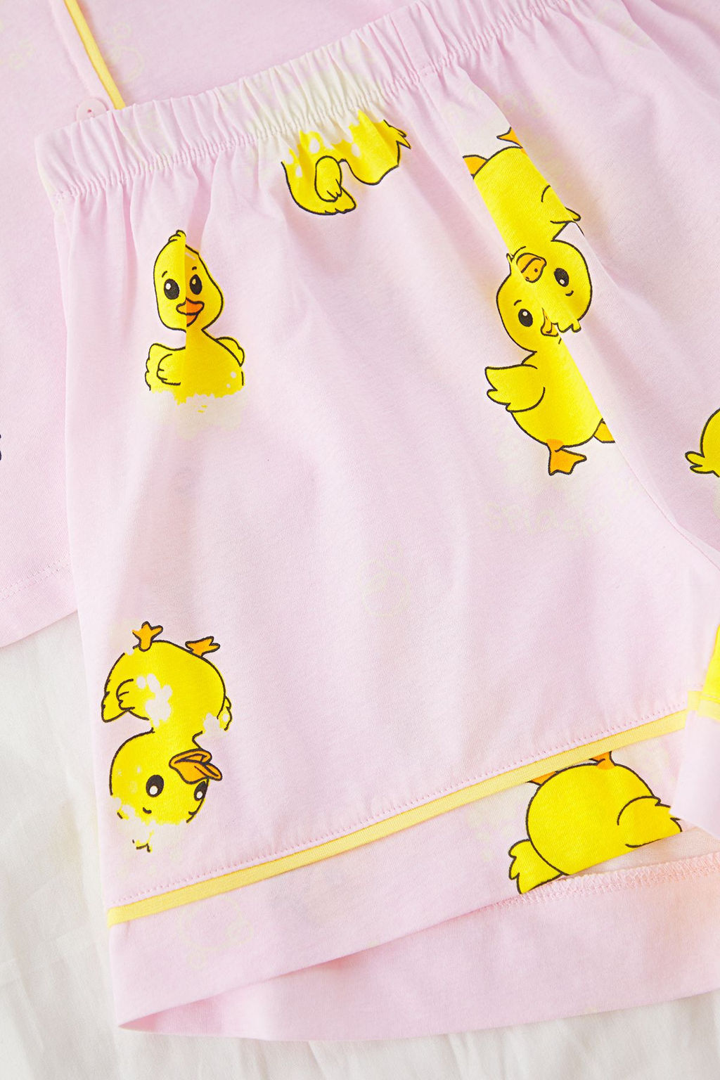 Trendyolmilla Mavi %100 Pamuklu Ordek Desenli Biyeli Sortlu Orme Pijama Tak?m? THMSS25PT00300  фото 6