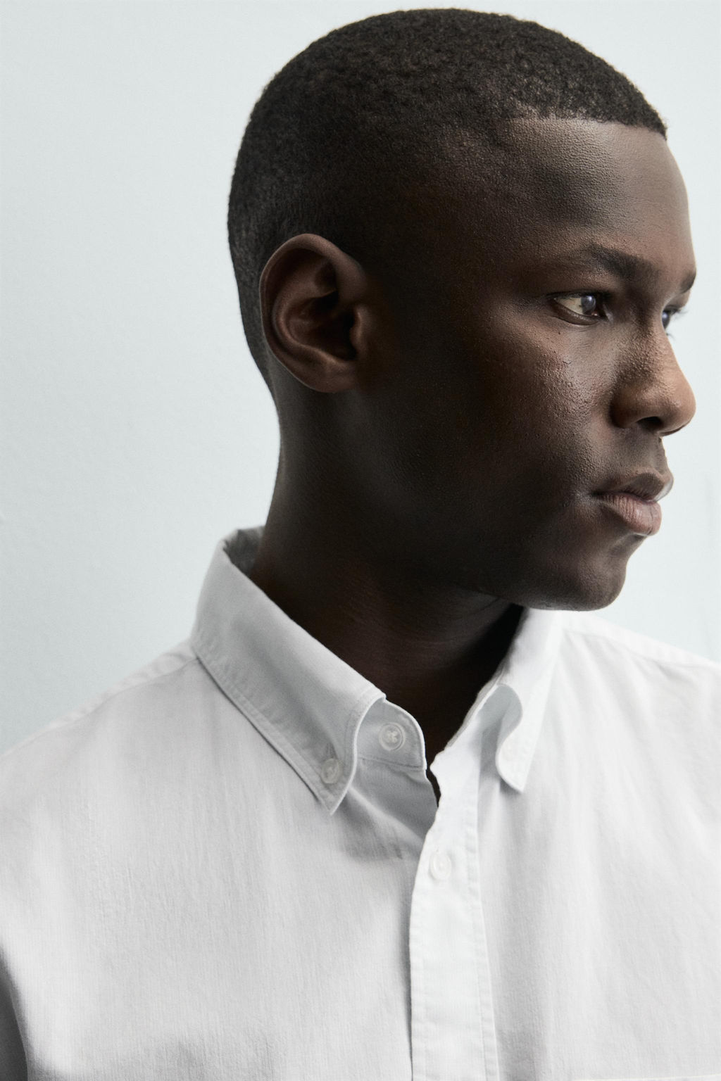 CAMISA ALGOD?N SOFT / Blanco / Celeste - Zara фото 5