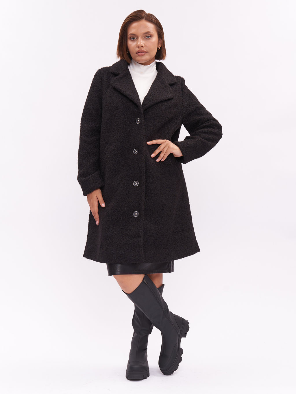 Пальто из букле ZPL13023BLK01 - Артесса фото 2