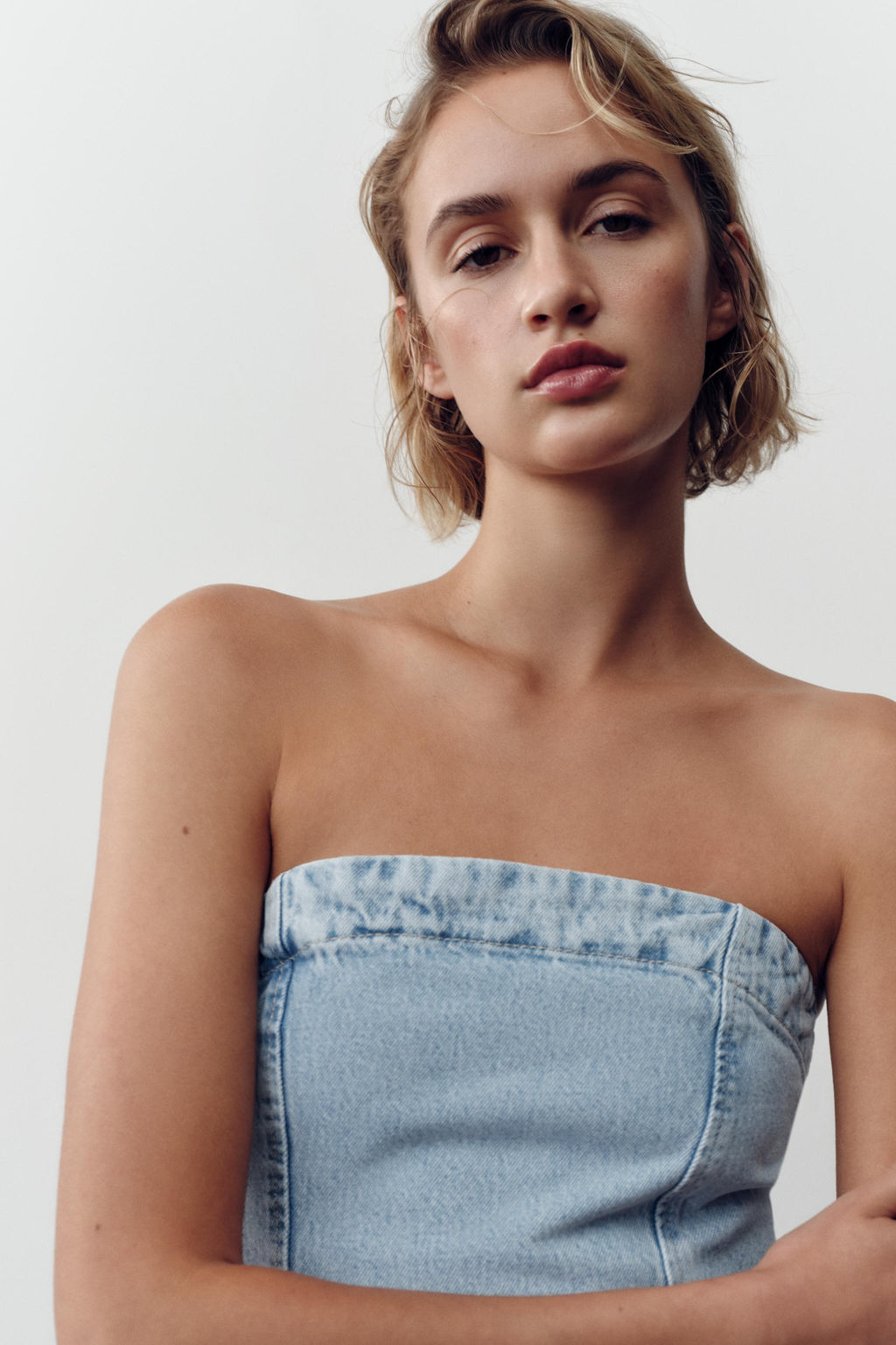 Z1975 DENIM BANDEAU TOP - Zara фото 3