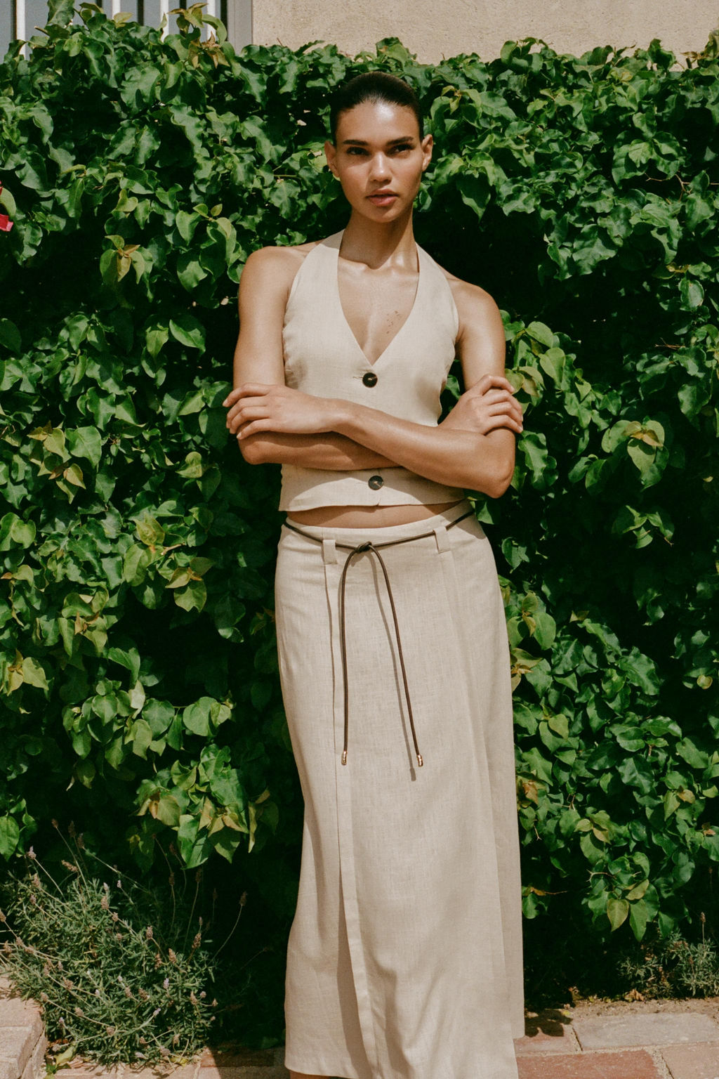 LINEN BLEND HALTER TOP - Zara фото 4