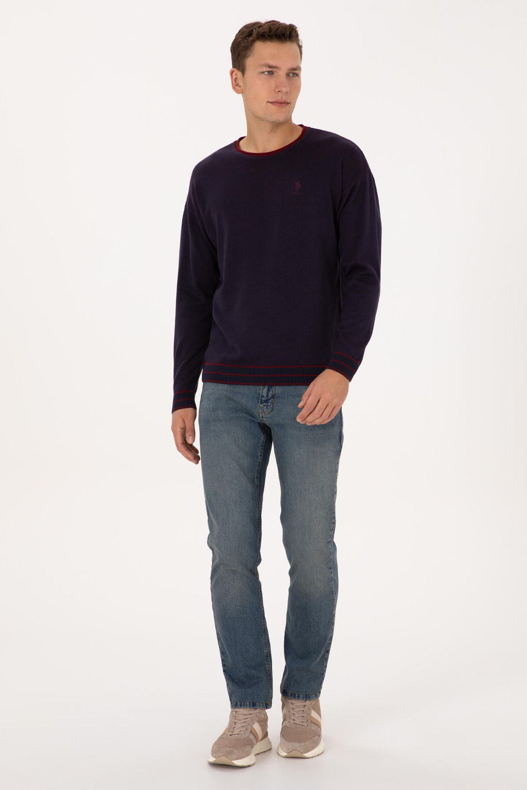 Erkek Comfort Fit Yaka Detayl_ Lacivert Kazak - U.s. polo assn фото 4