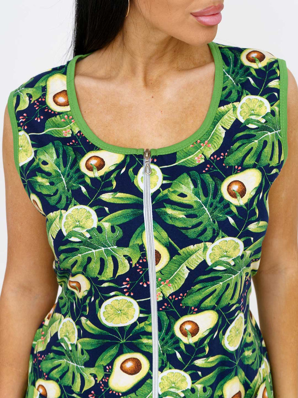 Халат женский , цвет синий зеленый