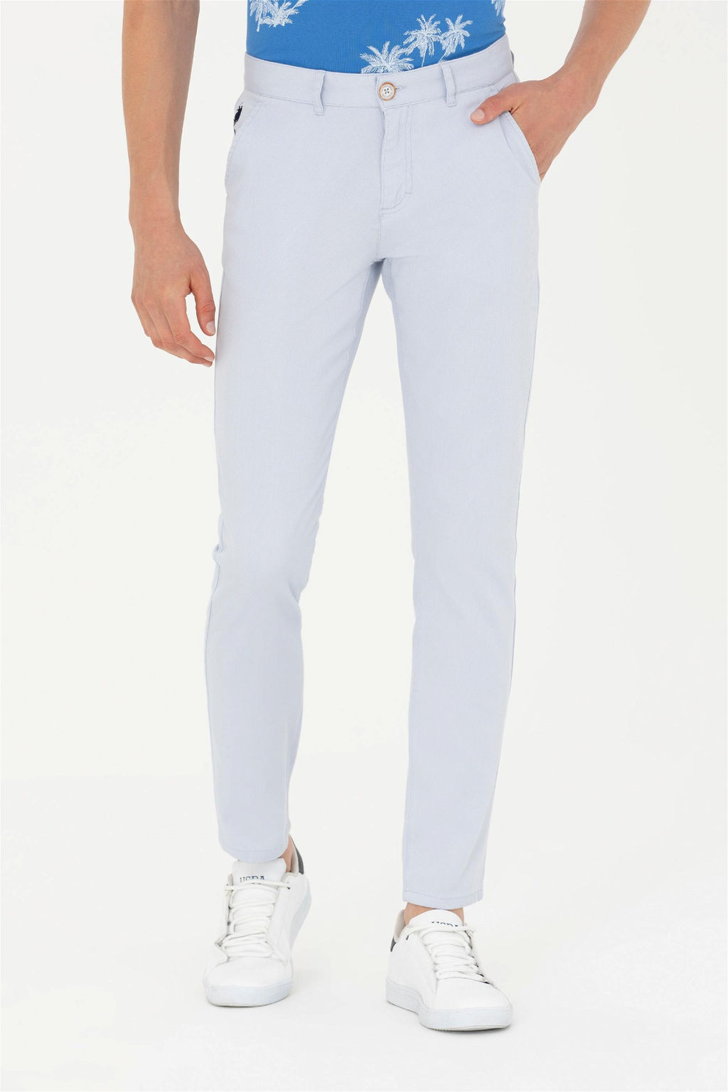 Мужские голубые брюки из плотной ткани - U.s. polo assn фото 2