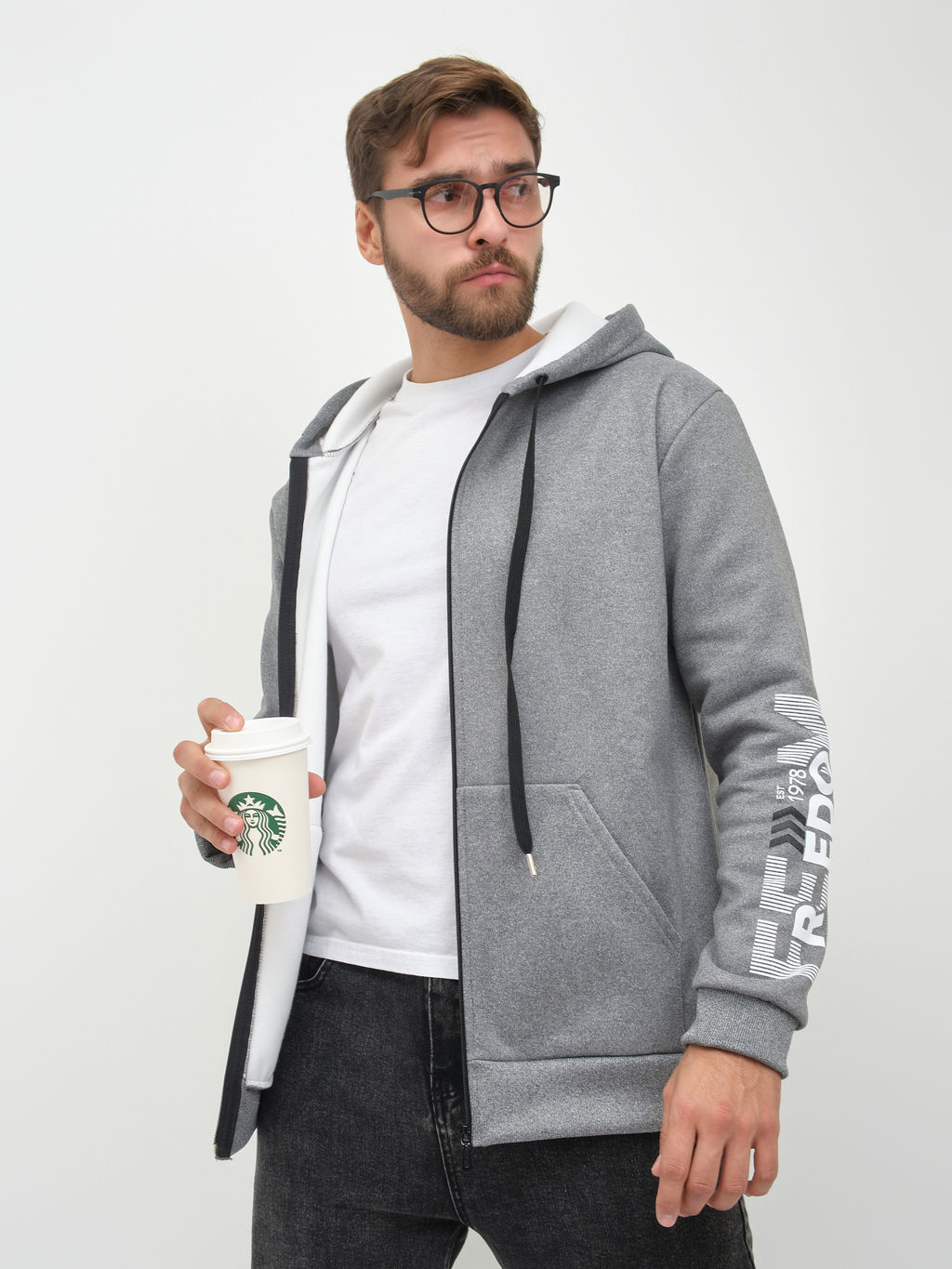 Толстовка муж. Дэнди 3-х нитка начес серый