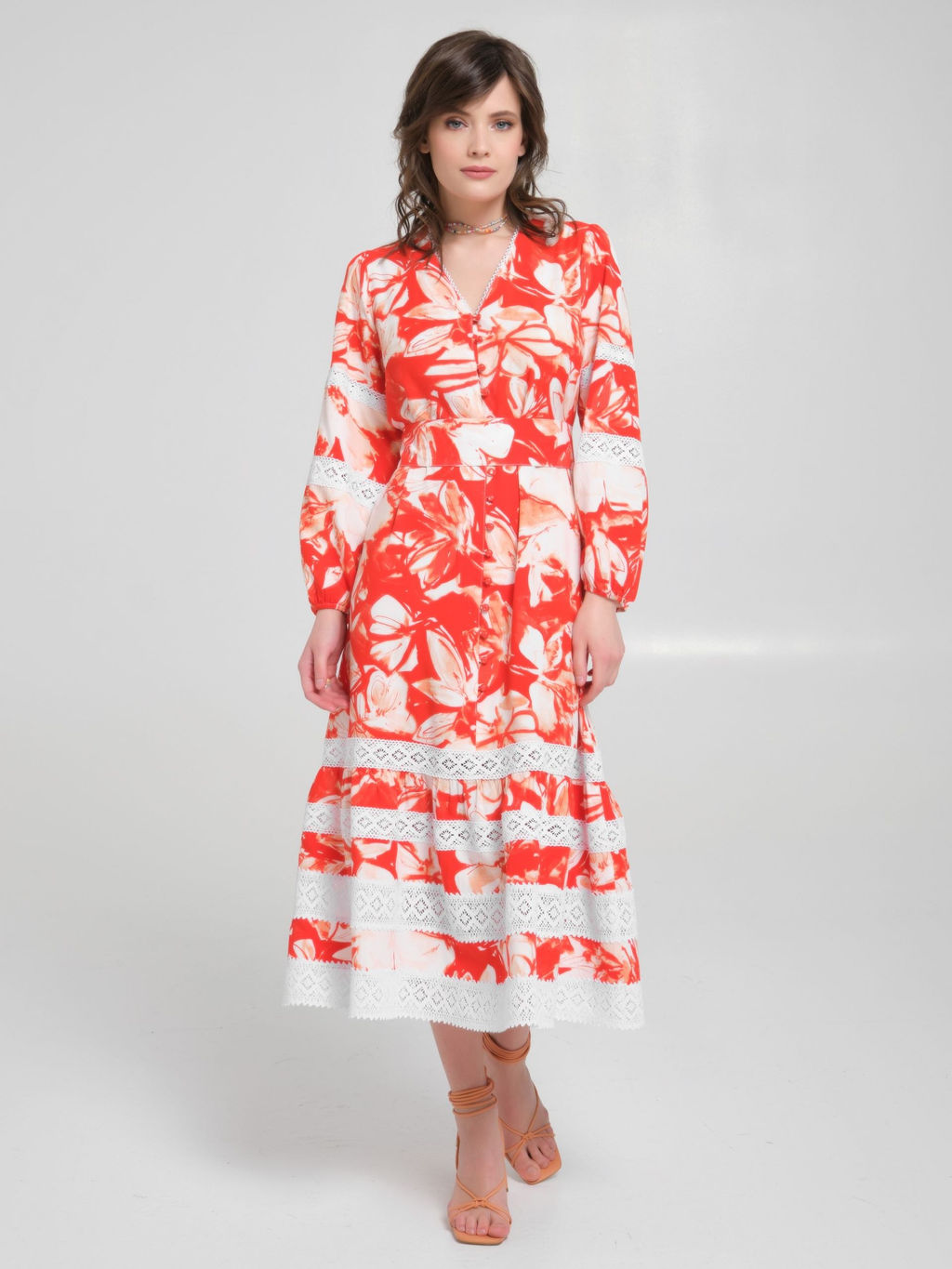 Платье макси с кружевом - Marchello marchellini фото 3