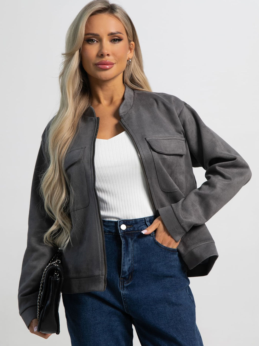 Бомбер Александра (графит) Б15302-2М