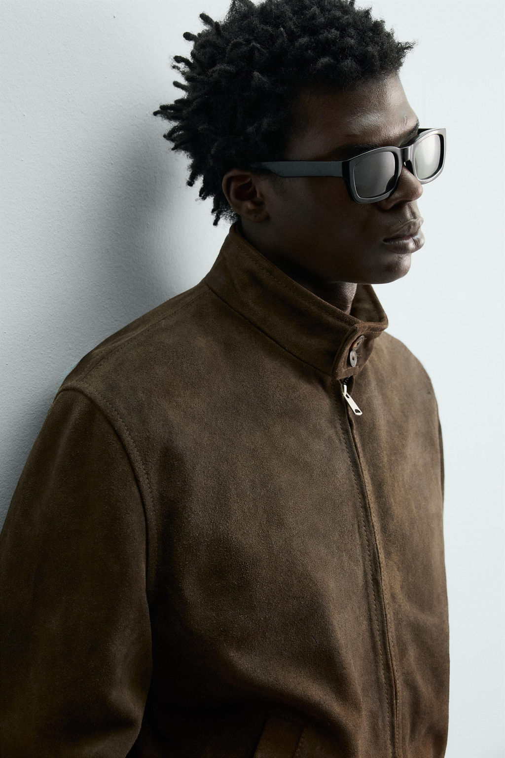 REGULAR FIT LEATHER SUEDE JACKET - Zara фото 5