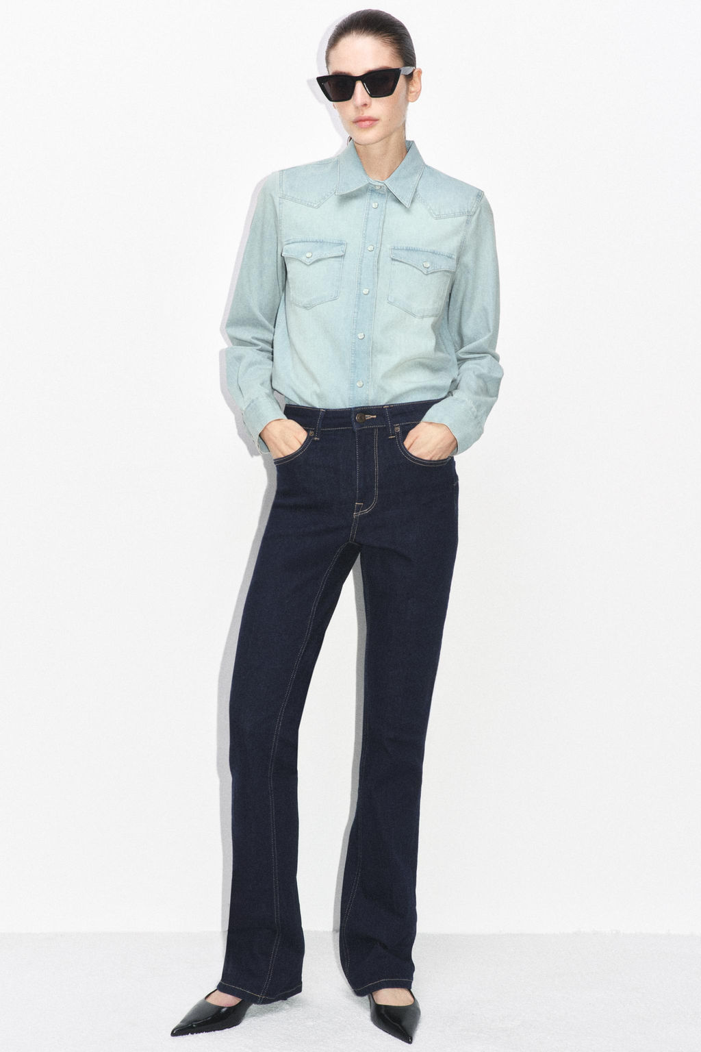 ZW COLLECTION BOOTCUT HIGH-WAIST JEANS - Zara фото 20