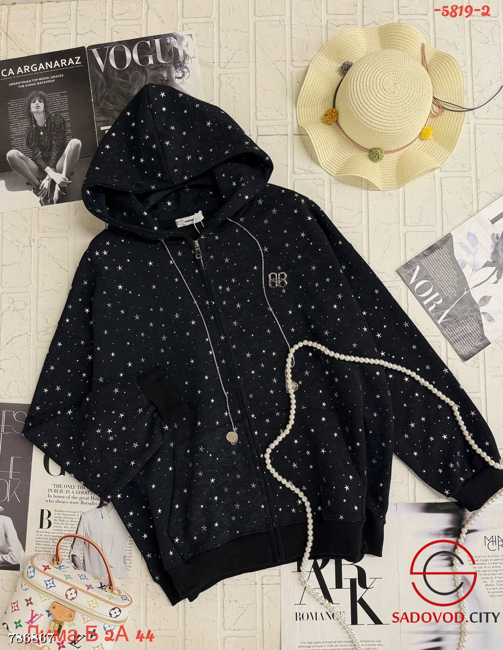 Женская толстовка на молнии с капюшоном - Bruno фото 4