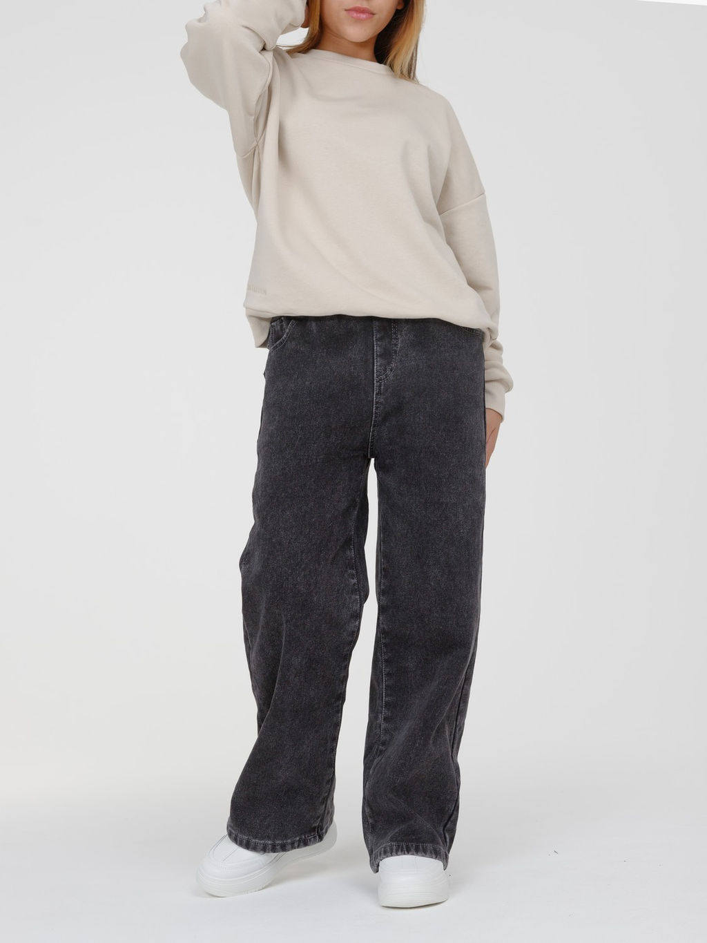 Джинсы-трубы утеплённые для девочек - Синий мир фото 4