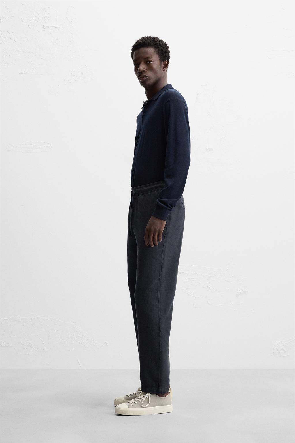 RELAXED FIT TEXTURED TROUSERS - Zara фото 13