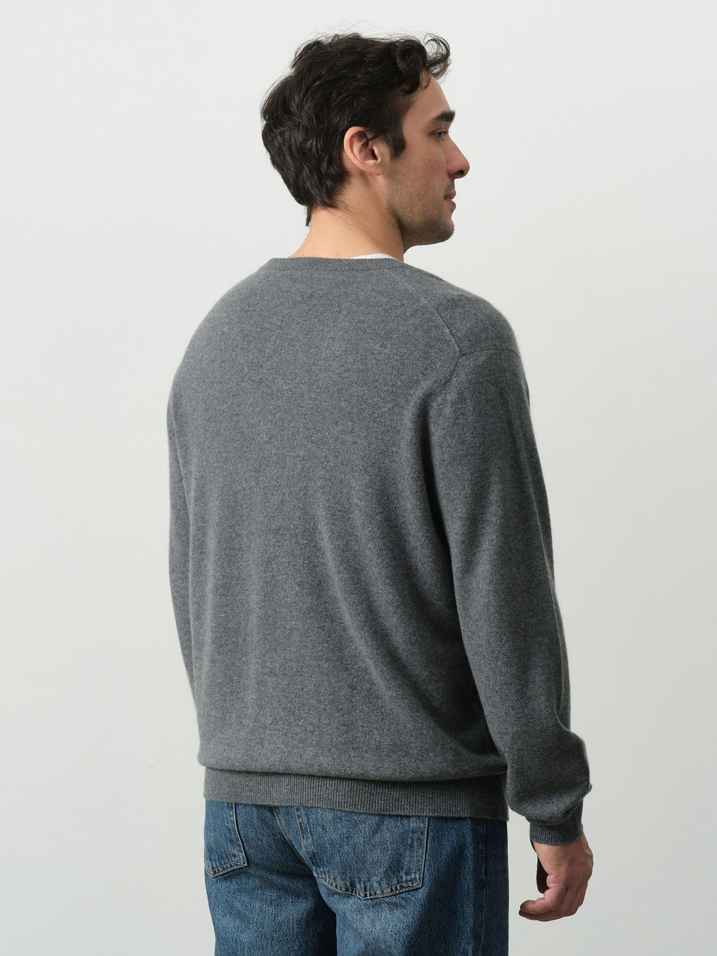 Кардиган из кашемира мужской KM021269-E серый