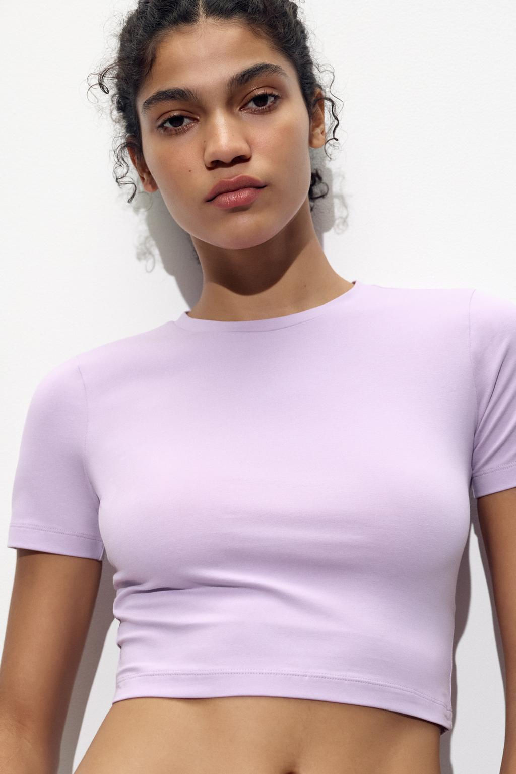 CROPPED STRETCH T-SHIRT