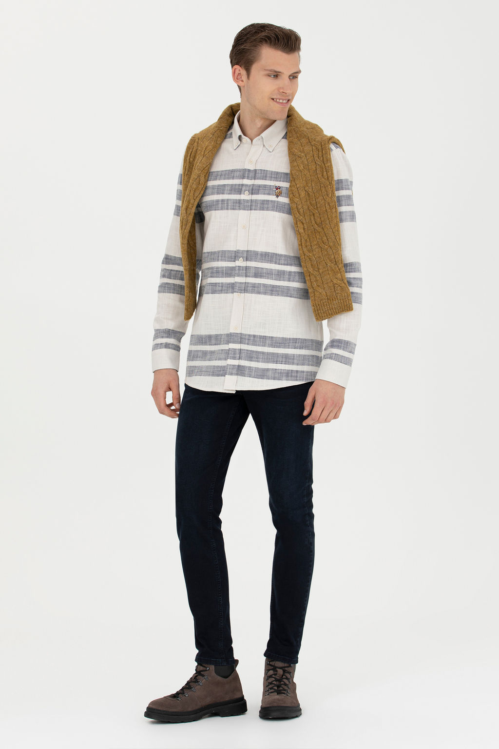 Мужская рубашка с длинным рукавом Stone - U.s. polo assn фото 25