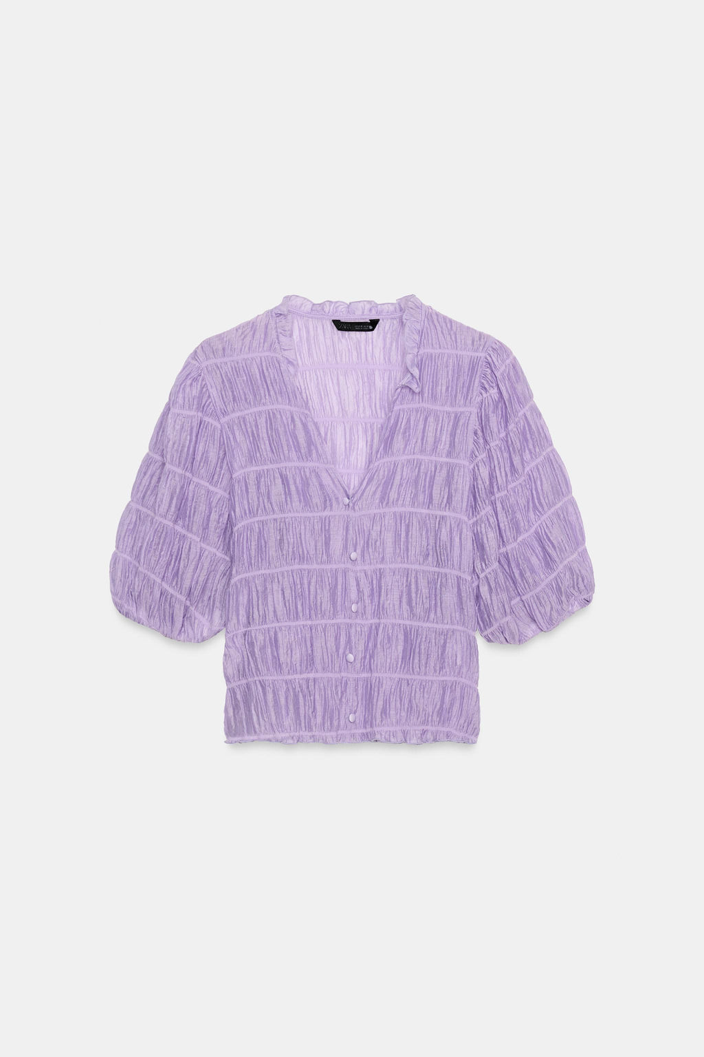 BLUSA NIDO DE ABEJA / Lila claro - Zara фото 6