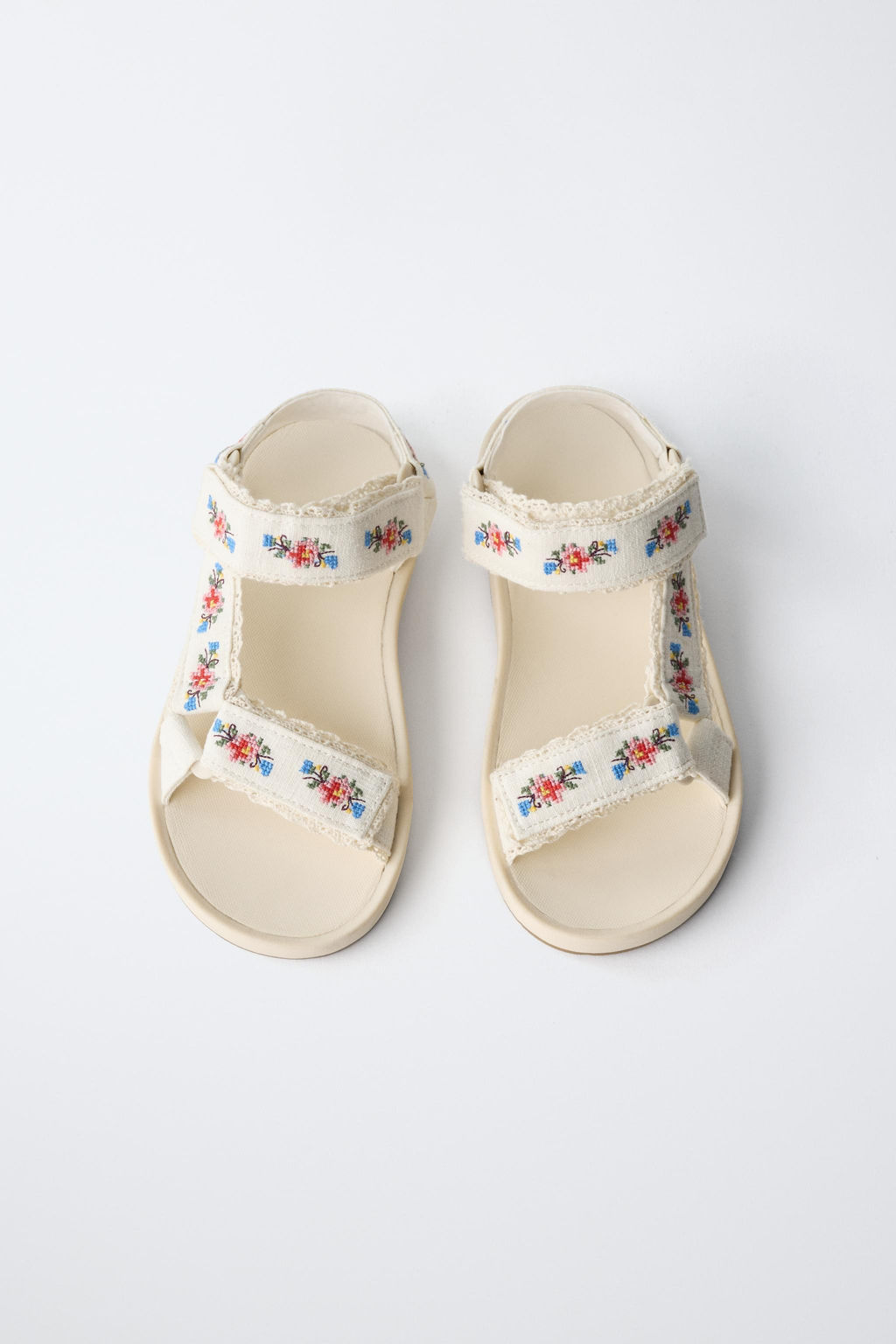 SANDALIA T?CNICA BORDADOS / Blanco Crudo - Zara фото 4