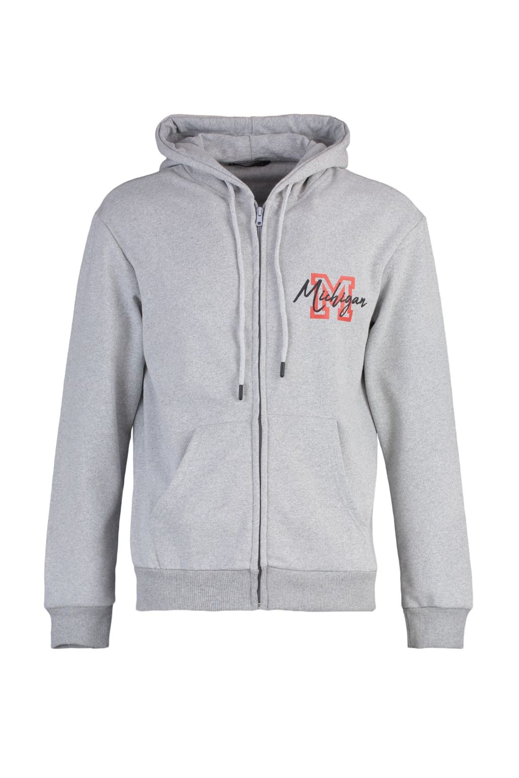 TRENDYOL MAN Gri Regular/Normal Kesim Kapusonlu Ici Polar/S?cak Tutan Nak?sl? Sweatshirt-H?rka TMNAW23SW00468 - Trendyolmilla фото 6
