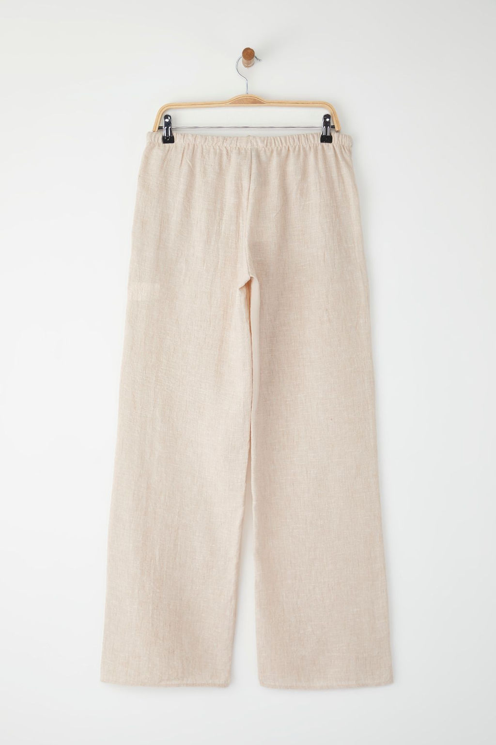 Trendyolmilla Tas Keten Gorunumlu Baglama Detayl? Wide Leg/Genis Paca Dokuma Pantolon TWOSS25PL00109 фото 6