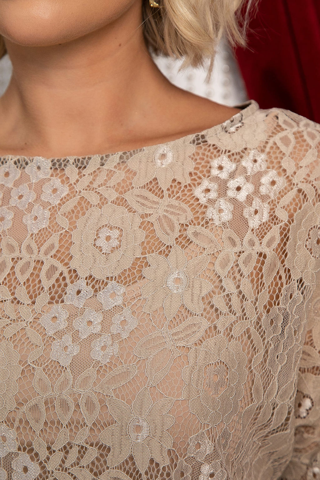 Платье-туника кружевное Ортея (бежевое) П14754-10М - Lt collection фото 6