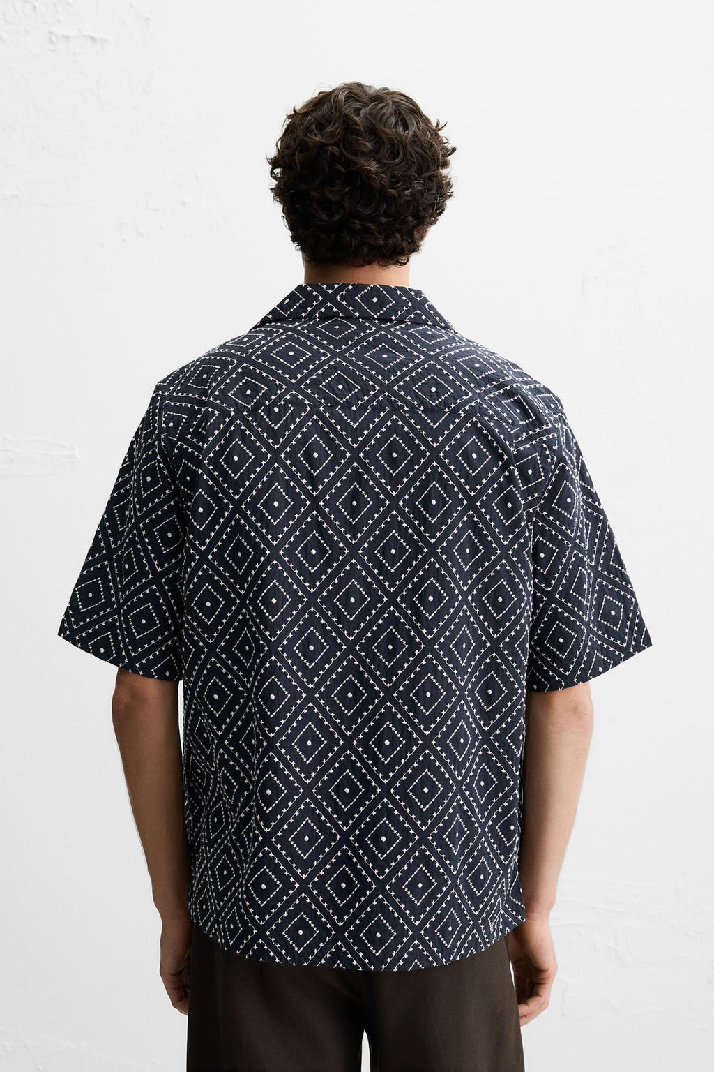 SHIRT WITH CONTRAST EMBROIDERY - Zara фото 3